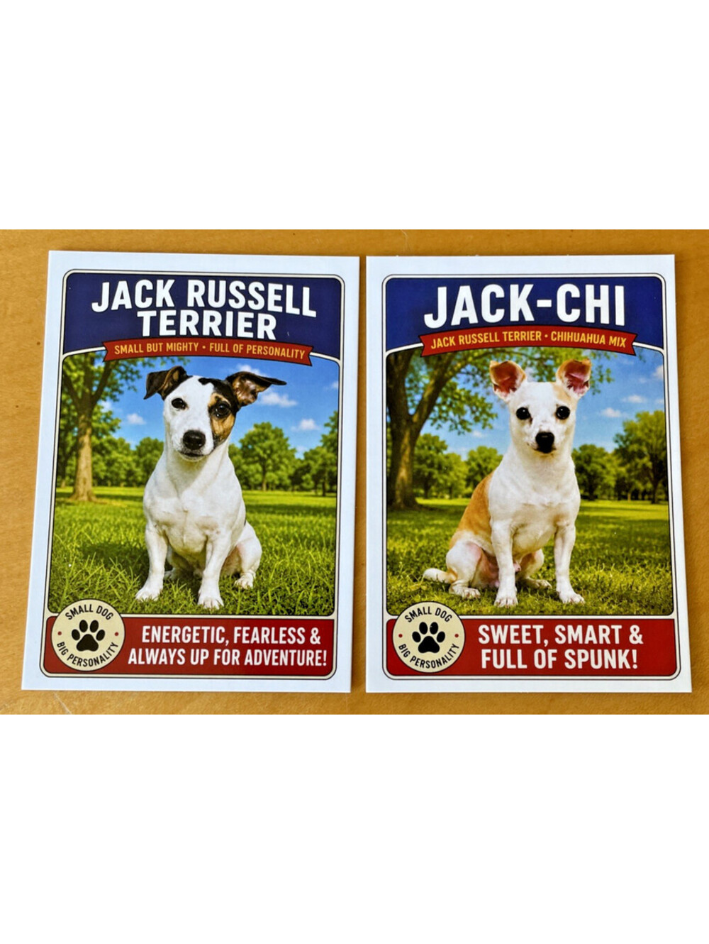 Cute Dog Breed Trading Card lot Jack Russell Terrier & Jack Chi